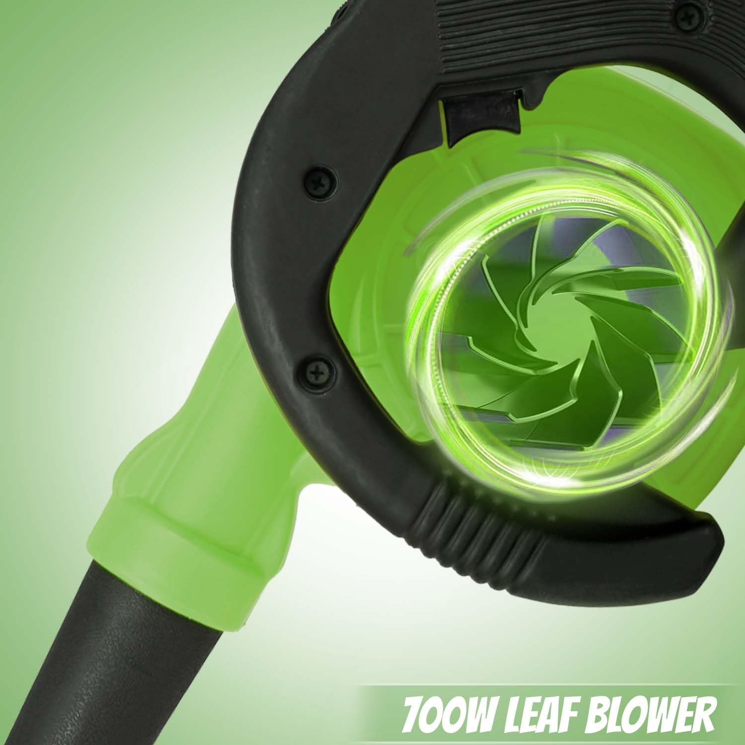 ORILEY 500W Electric Air Blower Garden Leaf Dust Cleaner 13000 RPM Suction 400GMS Airfoil Dirt Cleaning 170km/h Airflow with Unbreakable Body & Glossy Finish for Snow (Green)