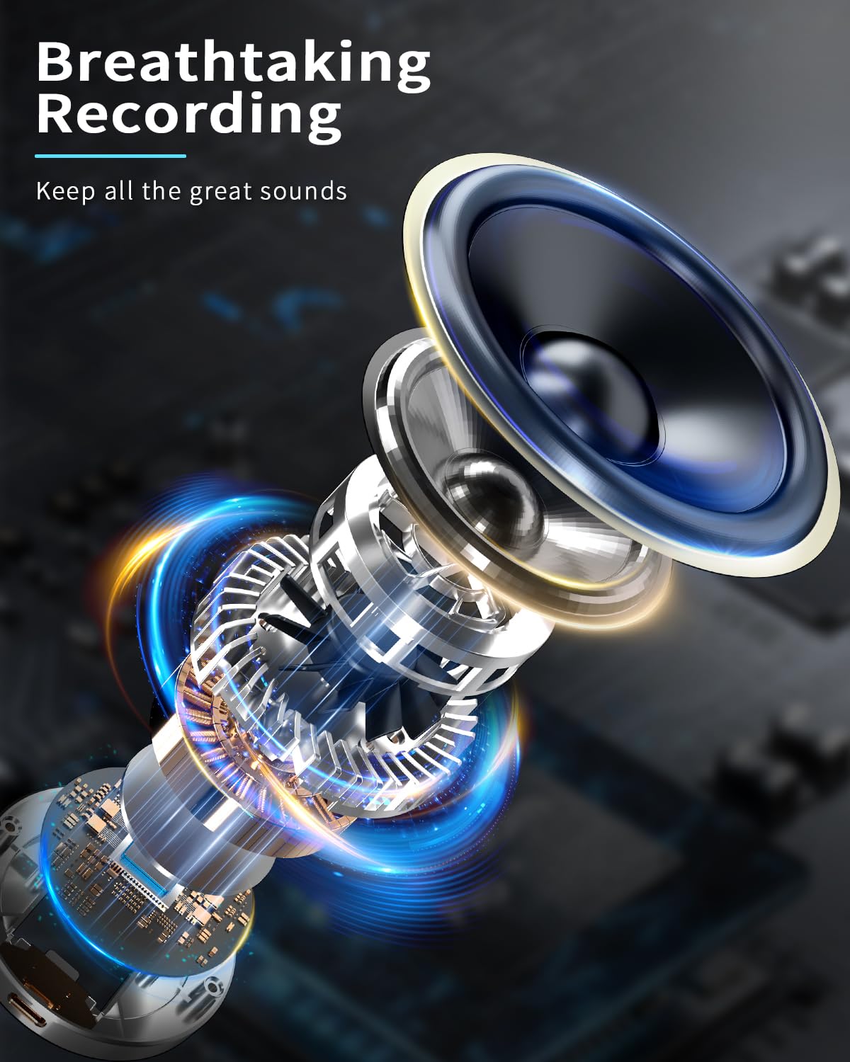 GRENARO J13 Wireless Mic, Noise Reduction Lapel Mic with Charging Case, Wireless Mic for Video Recording, YouTube, Facebook, Support System for Type C & iPhone (Dual Channel Universal Version)