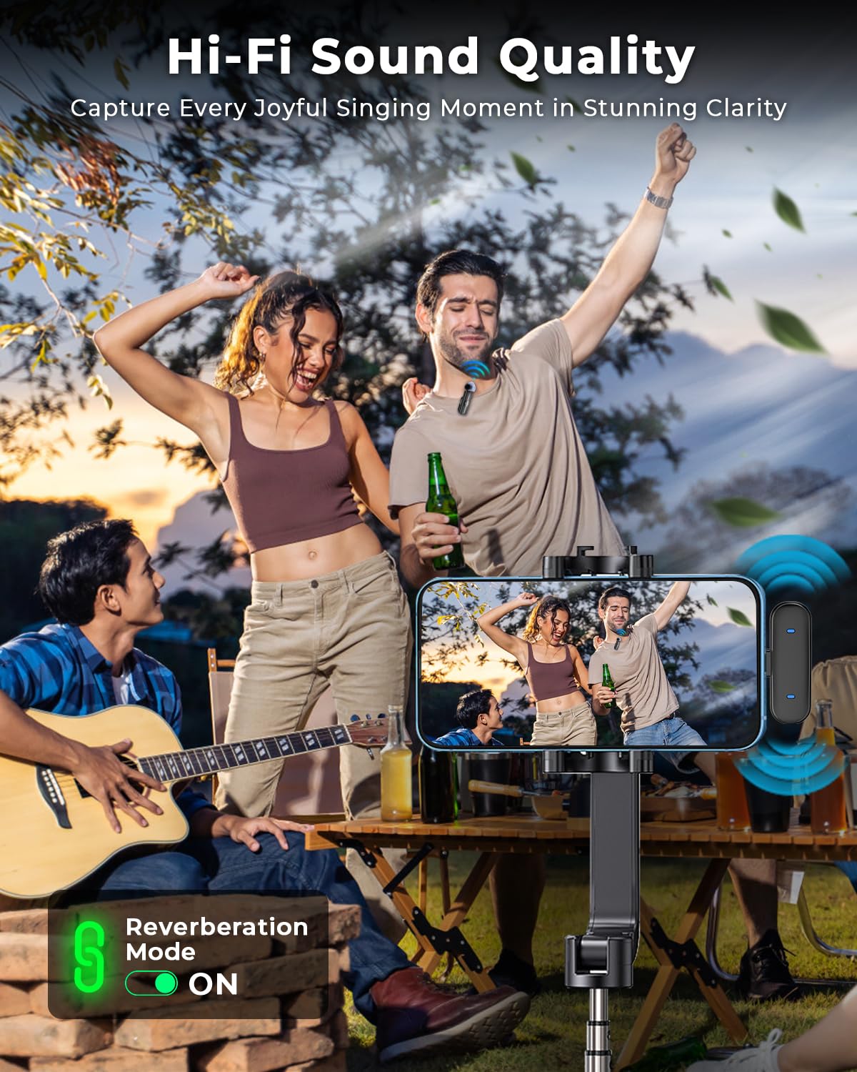 GRENARO Mic for YouTube Wireless, 3-Level Adjustable Noise Reduction Mic Wireless,S12 Wireless Microphone for Youtubers with LED Indicator Light (Single Channel Type-C Port Version)